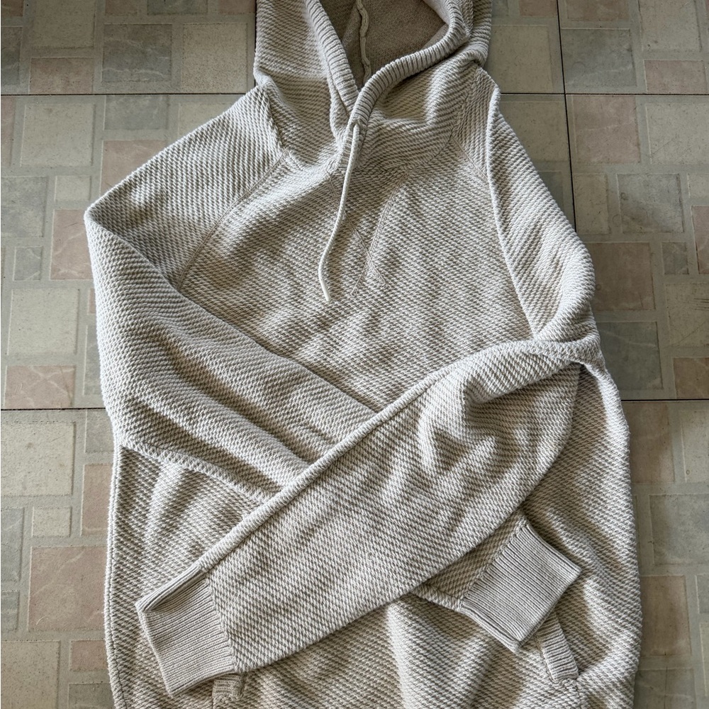 Esprit Cream Textured Knit Hooded Sweater